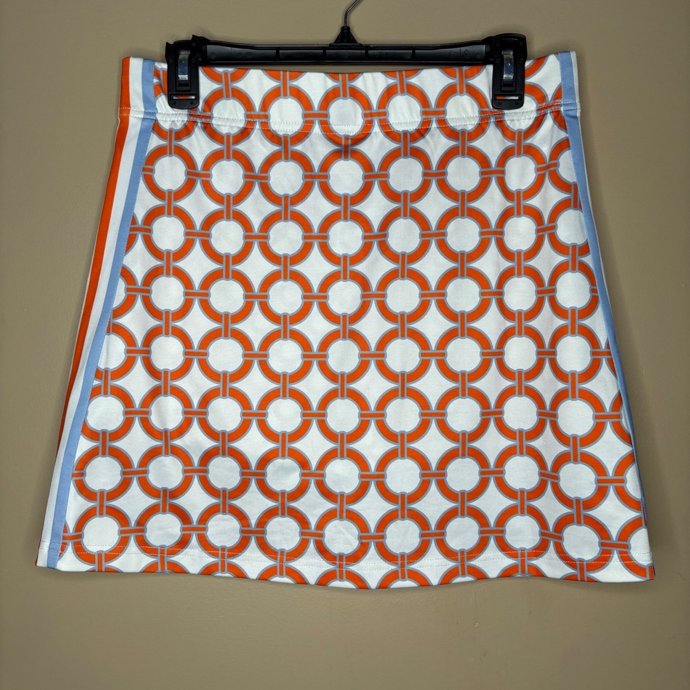 Gretchen Scott Womens Orange Blue Geometric Skort Sz Small Sporty Pickleball - Picture 5 of 8